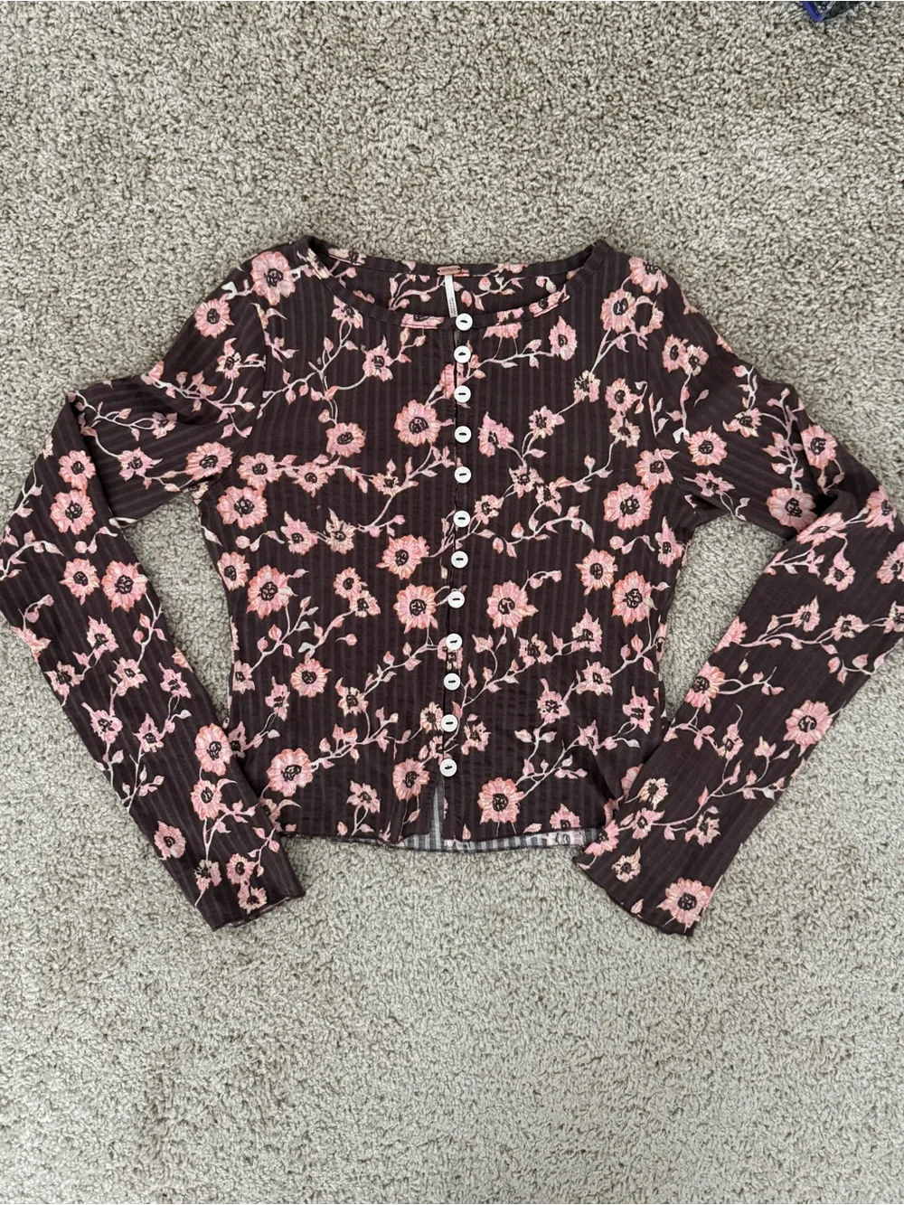 Free People 100% Cotton Tilly Long Sleeve Top